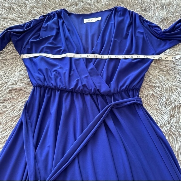 Eliza J Blue Ruched High Low Dress - Picture 13 of 13